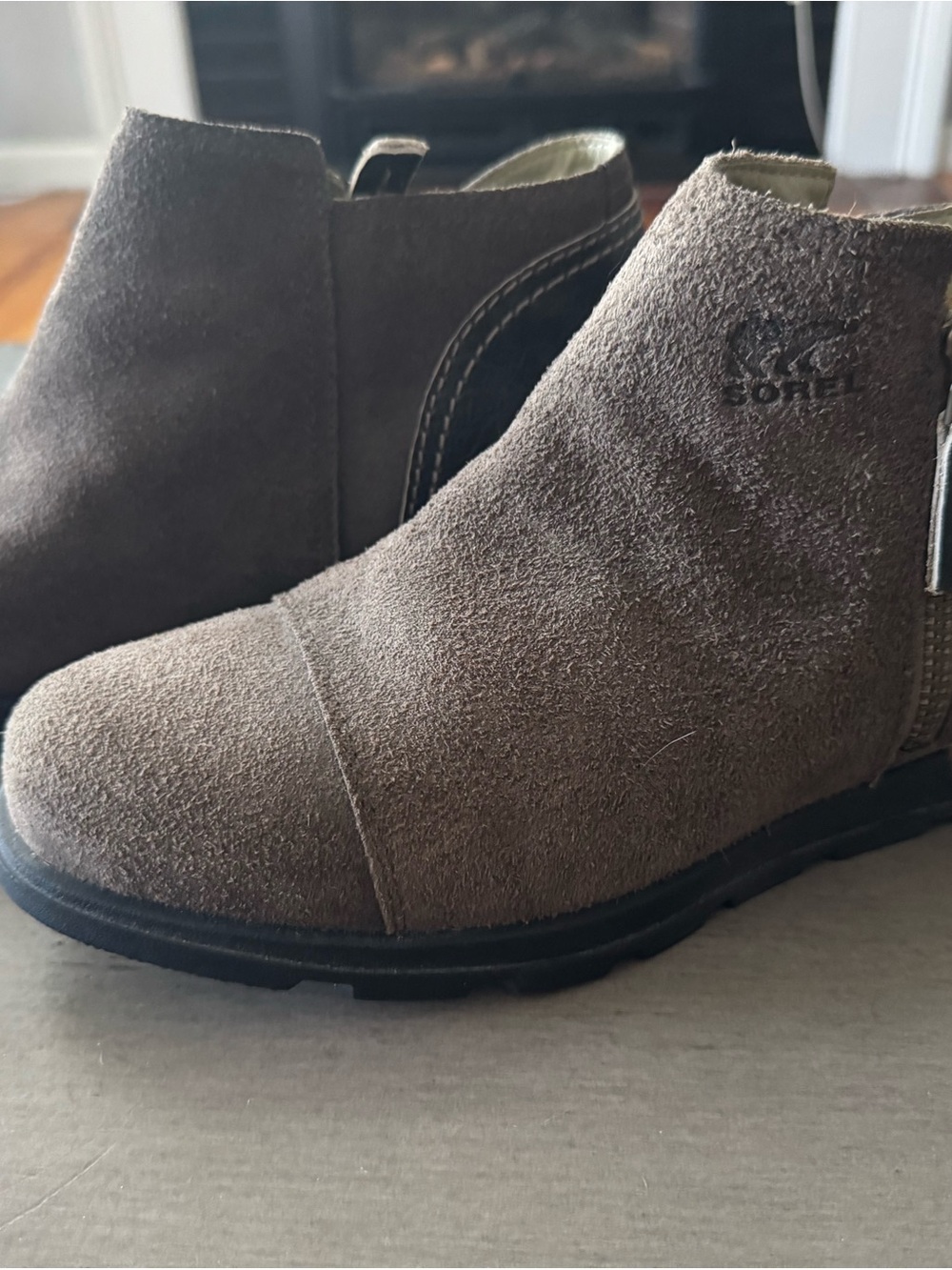 Sorel Kids Brown Suede Side-Zip Ankle Boots